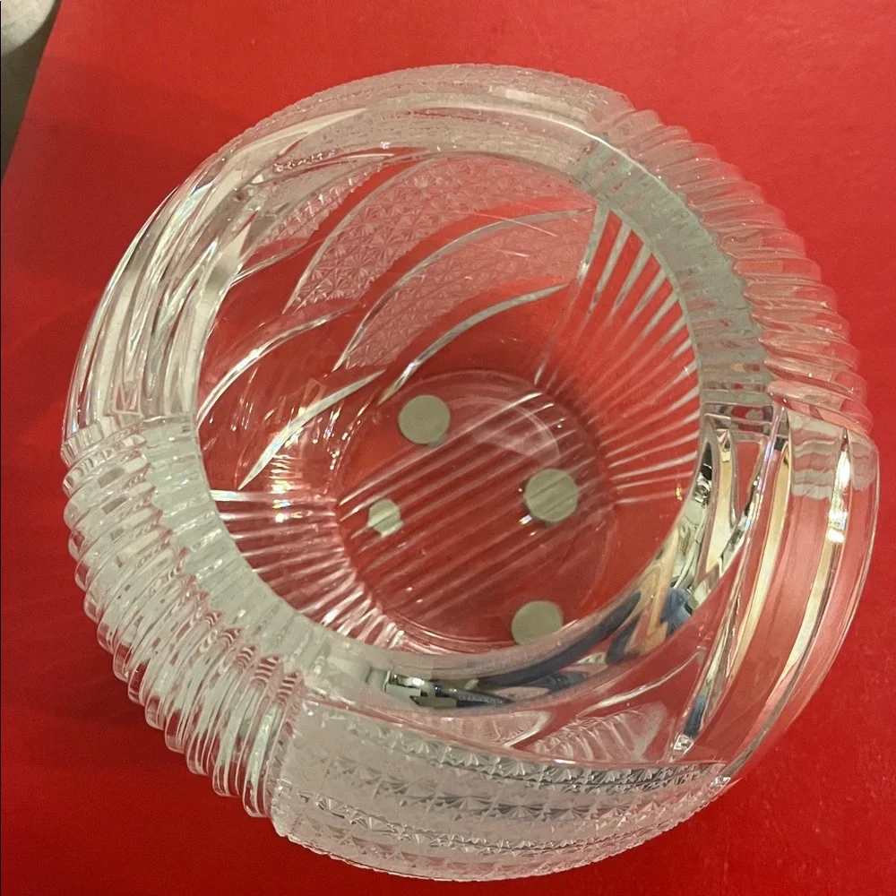 Very RARE 19th Century Large Crystal Vase 5.75”H 6.5”D